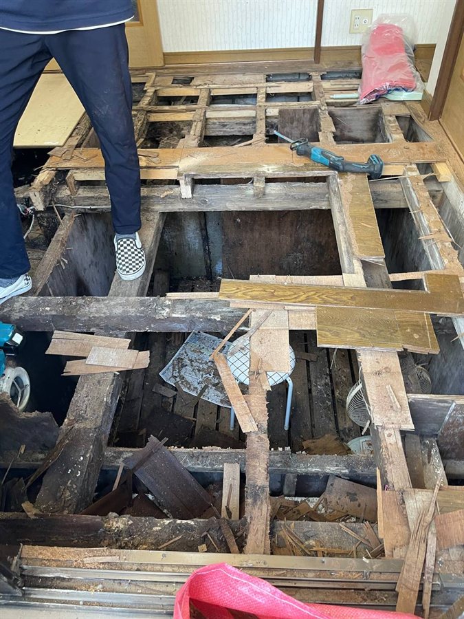 廊下の床下シロアリ被害